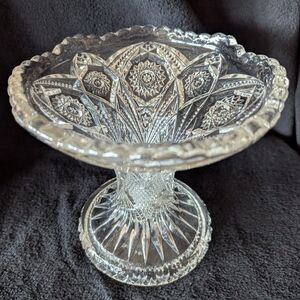 ElegantLead Crystal Glass Pedestal Bowl